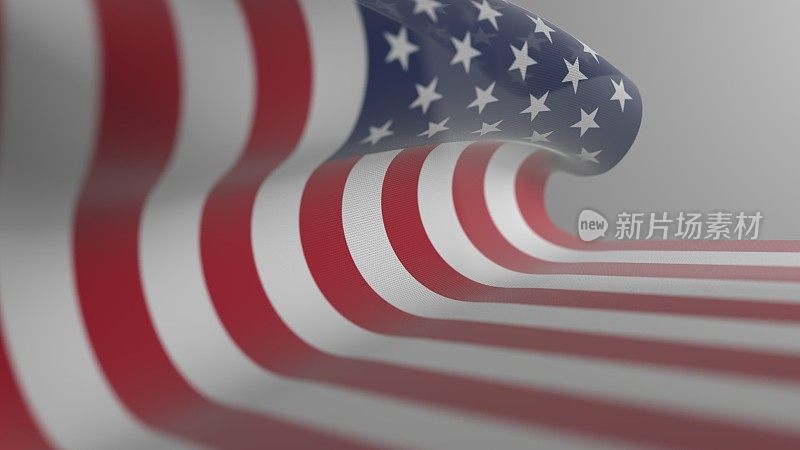 美国国旗，美国国旗，美国国旗的美国- 3D插图库存镜头